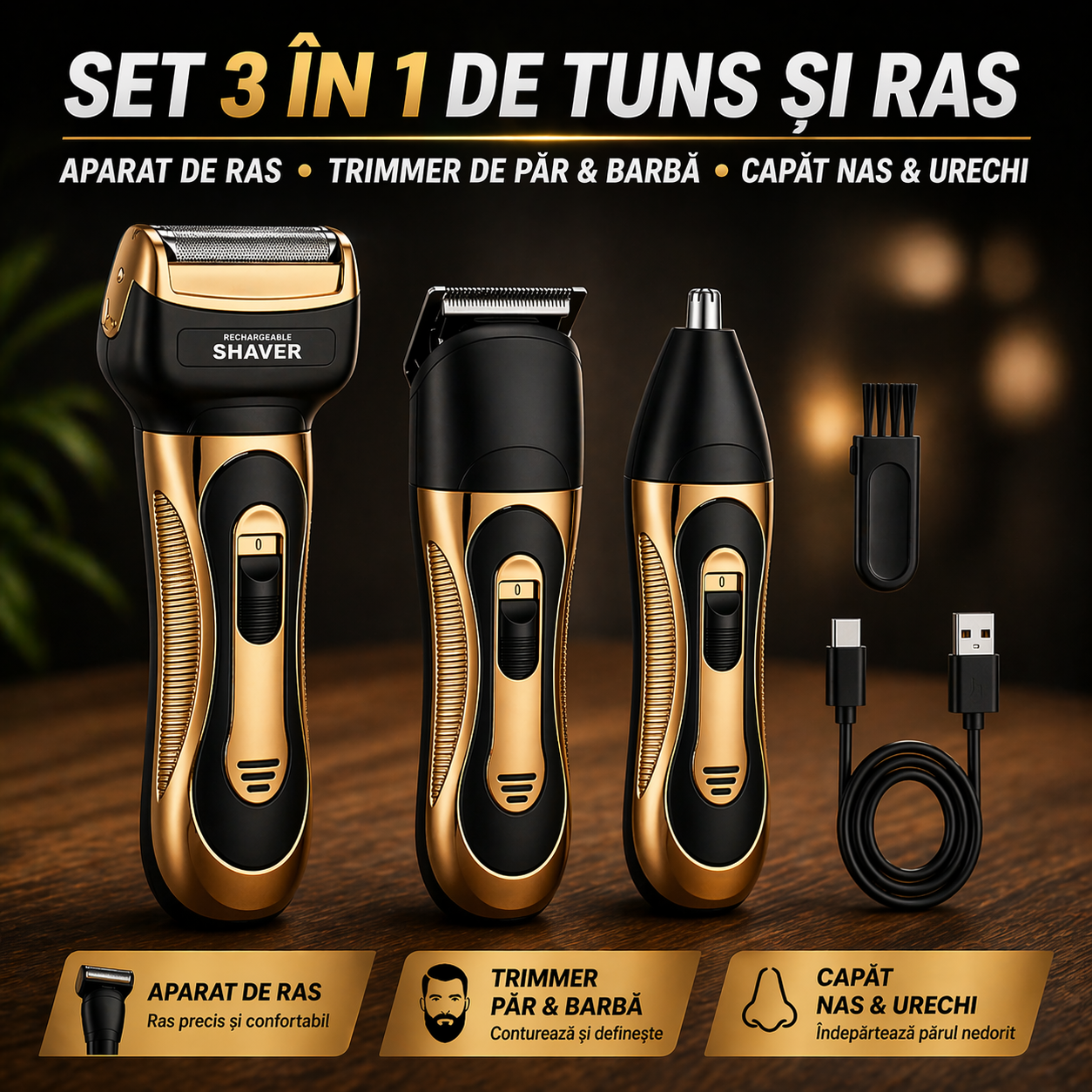 Aparat de tuns multifunctional 3 in 1