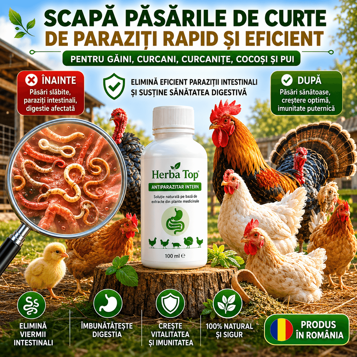 Soluție naturală pentru paraziții interni și externi
