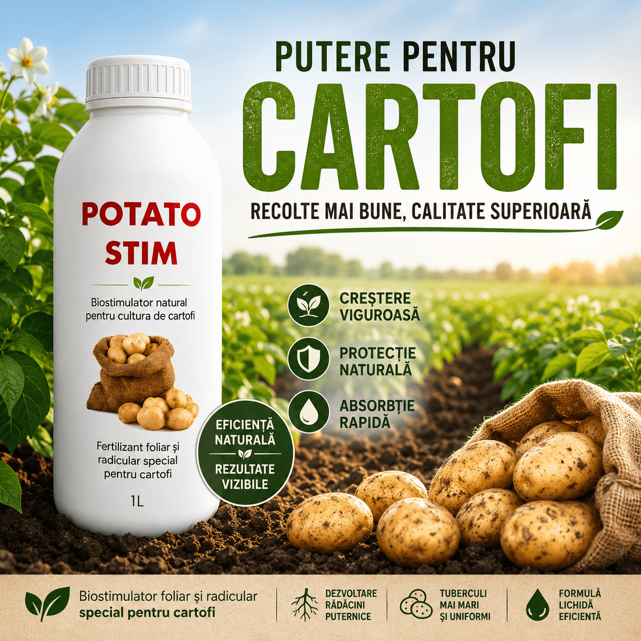 Biostimulator concentrat pentru Cartofi 1L