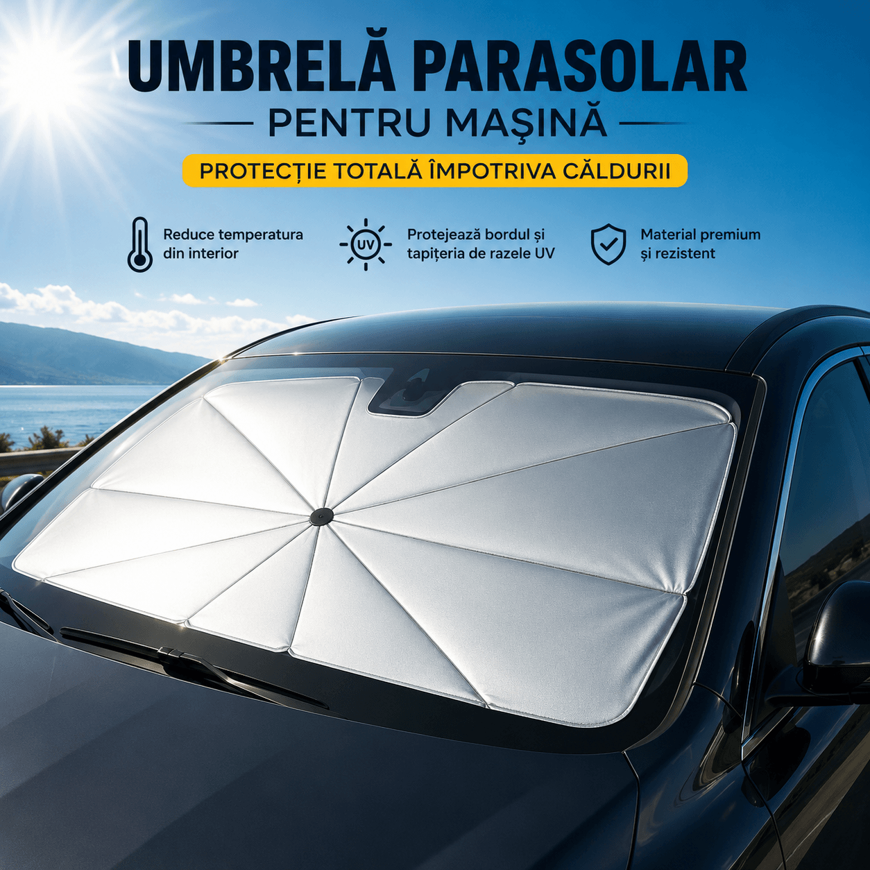Parasolar Tip Umbrelă pentru Mașină