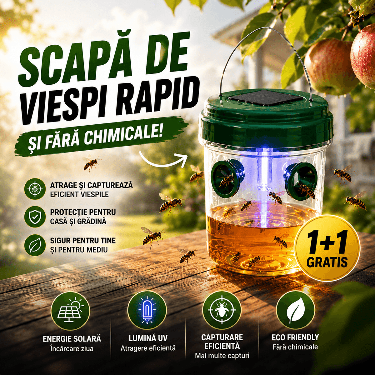 Capcană anti-viespi 1+1 GRATIS - StopViespi ™