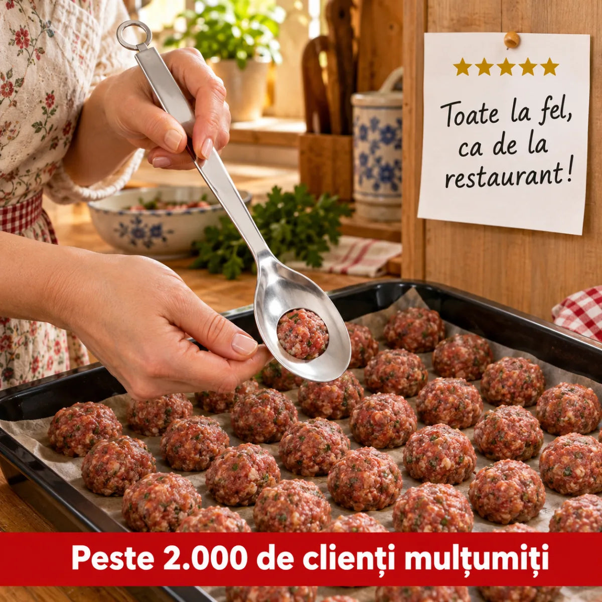 Lingură Inox pentru Chiftele Perfecte