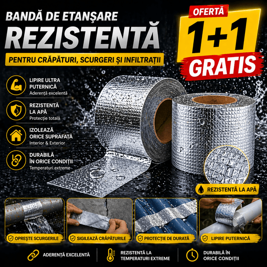Bandă de etanșare crăpături și infiltrații  1+1 GRATIS