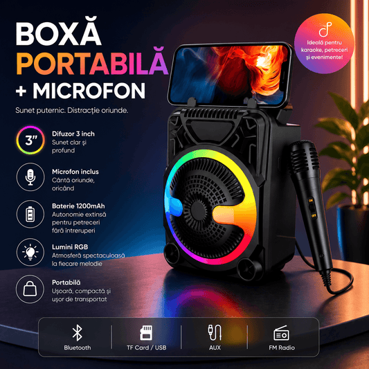 Boxa portabila cu microfon