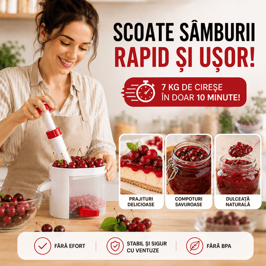 Aparat de scos sâmburi pentru cireșe și vișine