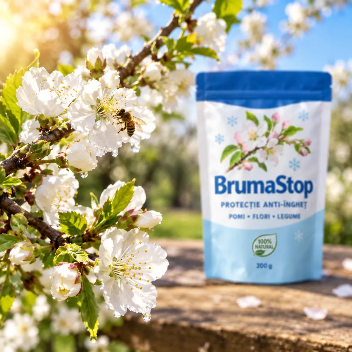 BrumaStop — Protecție Naturală Anti-Îngheț pentru Pomi, Flori și Legume | 200 g