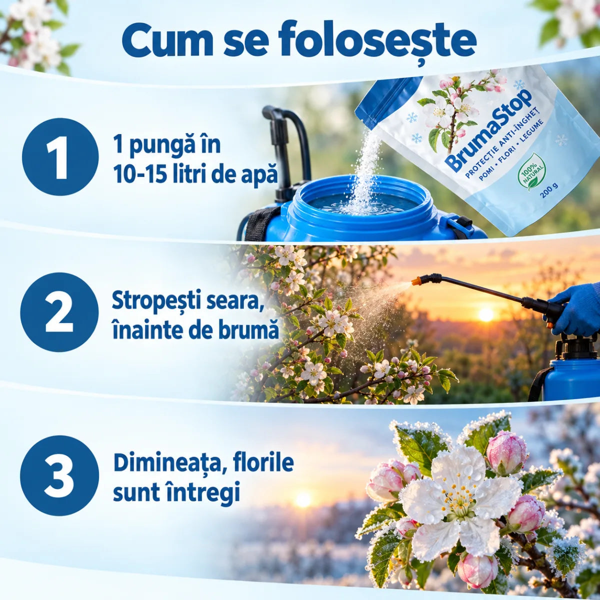 BrumaStop — Protecție Naturală Anti-Îngheț pentru Pomi, Flori și Legume | 200 g