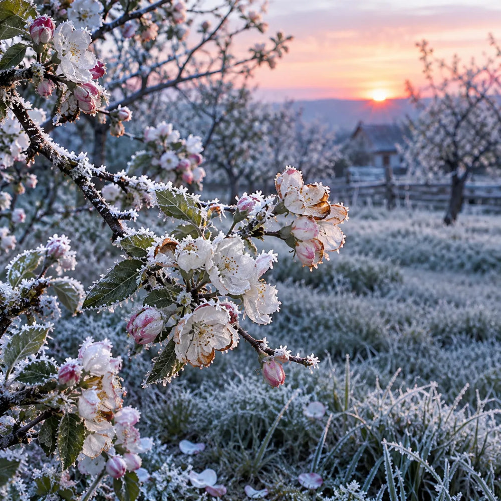 Pomul a înflorit frumos. Apoi a venit bruma.