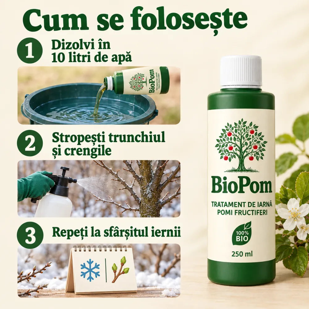 BioPom — Tratament Bio de Iarnă pentru Pomi Fructiferi | 250 ml