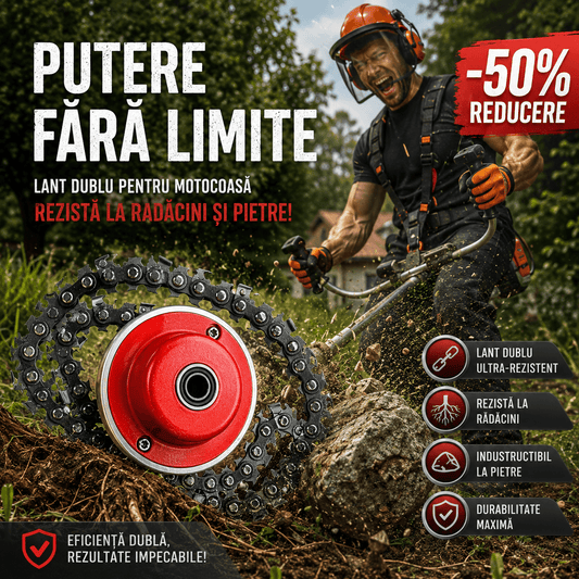 Mosor Metalic cu Lanț Dublu pentru Motocoasă
