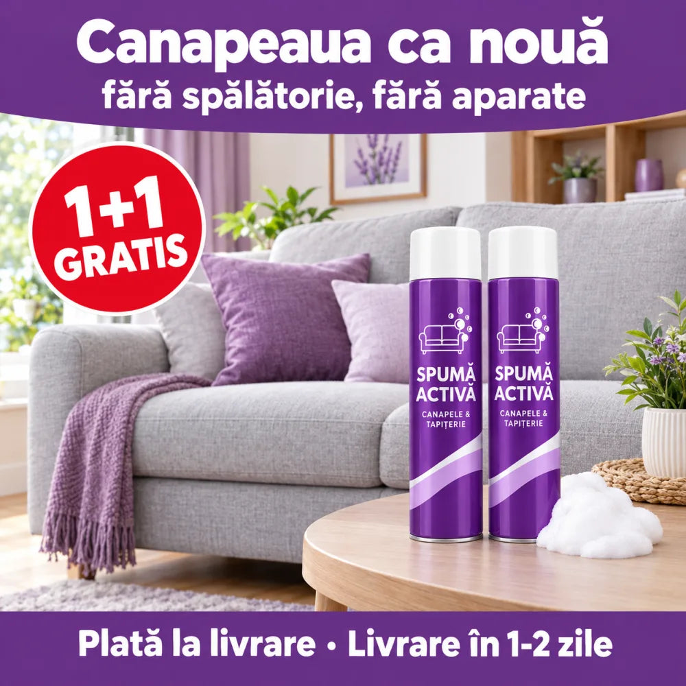 Spumă Activă pentru Curățat Canapele și Tapițerie — 1+1 GRATIS