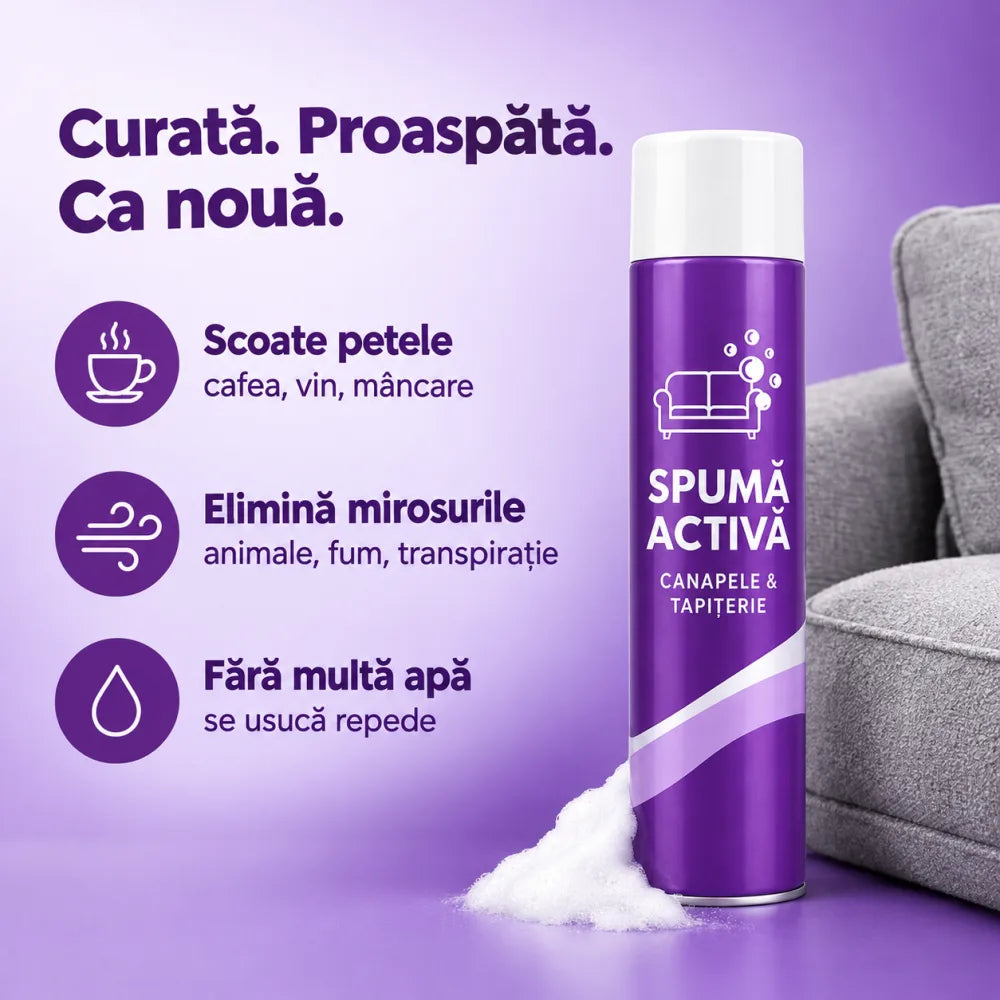 Spumă Activă pentru Curățat Canapele și Tapițerie — 1+1 GRATIS