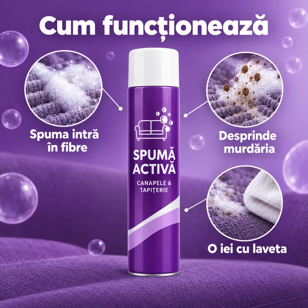 Spumă Activă pentru Curățat Canapele și Tapițerie — 1+1 GRATIS