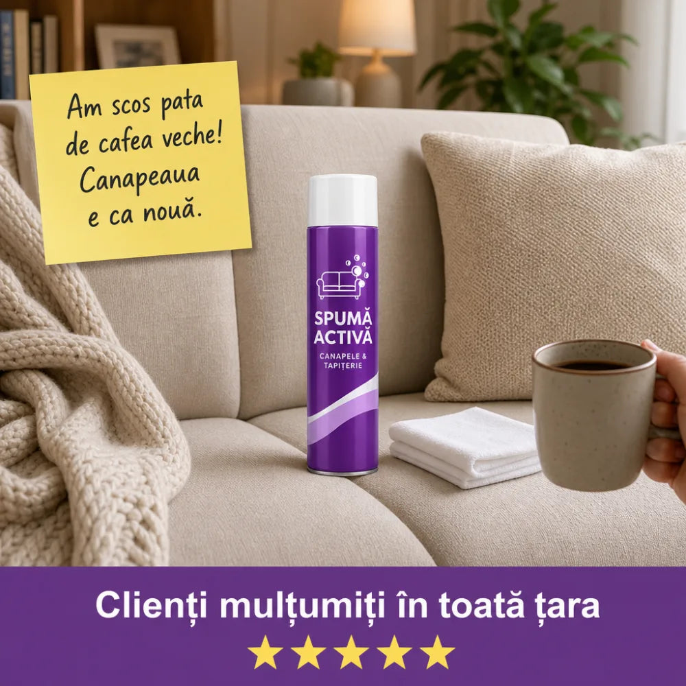 Spumă Activă pentru Curățat Canapele și Tapițerie — 1+1 GRATIS